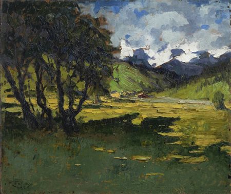 FELICE VELLAN<BR>Torino 1889 - 1976<BR>"Val d'Ayas" 1926