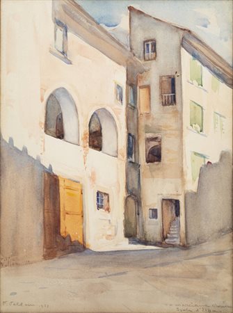 FELICE VELLAN<BR>Torino 1889 - 1976<BR>"Marciana Marina - Isola d'Elba" 1927