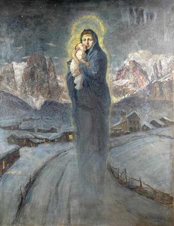 MARIO BERTOLA<BR>Torino 1880 - 1926<BR>"Madonna della neve"
