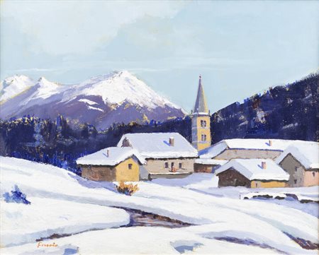 CLAUDIO FASSIO<BR>Santa Caterina di Rocca d'Arazzo (AT) 1946<BR>"La grande nevicata - Melezet" 2015