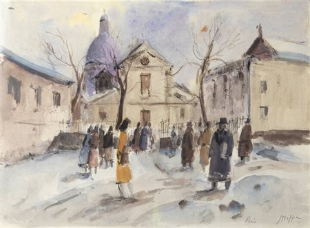 LEONARDO STROPPA<BR>Torino 1900 - 1991<BR>"Neve a Parigi"