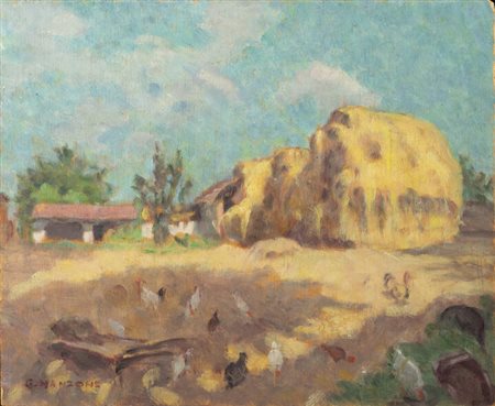 GIUSEPPE MANZONE<BR>Asti 1887 - 1983<BR>"Il pagliaio"