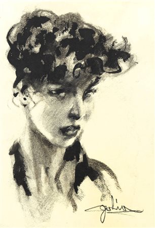GOLIA (Eugenio Colmo)<BR>Torino 1885 - 1967<BR>"Ritratto femminile"