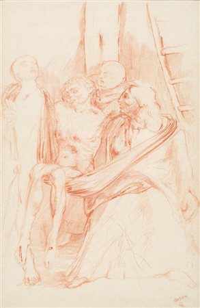 ALIGI SASSU<BR>Milano 1912 - 2000<BR>"Deposizione" 1944