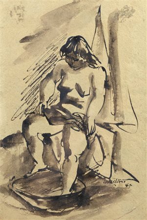 GIULIO DA MILANO<BR>F 1895 - 1990 Torino<BR>"Nudo femminile" 1945