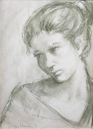 SERGIO UNIA<BR>Roccaforte di Mondovì (CN) 1943<BR>"Tristesse" 1991