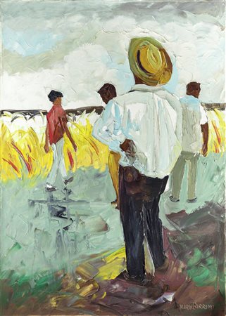 MARIO BERRINO<BR>Alassio (SV) 1920 - 2011<BR>"Figure in campagna"