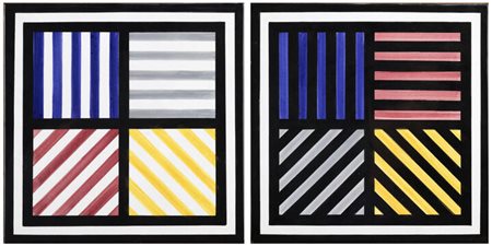 SOL LEWITT<BR>USA 1928 - 2007<BR>"Coppia di piastrelle" 1984