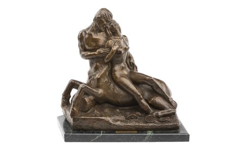 GIOVANNI RIVA<BR>Torino 1890 - 1973<BR>"Il centauro Nesso rapisce Deianira"