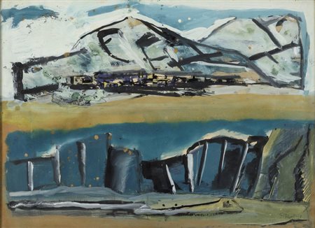Mario Sironi (1885-1961), Composizione con paesaggio, 1952 ca