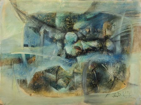 Ibrahim Kodra (1918-2006), Paesaggio, 1960