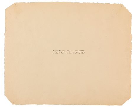 Vincenzo Agnetti (1926-1981), Dati quattro istanti-lavoro vi sarà sempre..., 1973