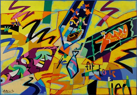 Ugo Nespolo (1941), Fit to be tied, 1990