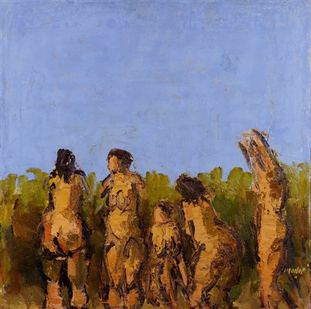 Ennio Morlotti (1910-1992), Studio per bagnanti, 1989