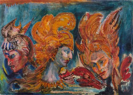 Aligi Sassu (1912-2000), Guerrieri Marziani, 1956