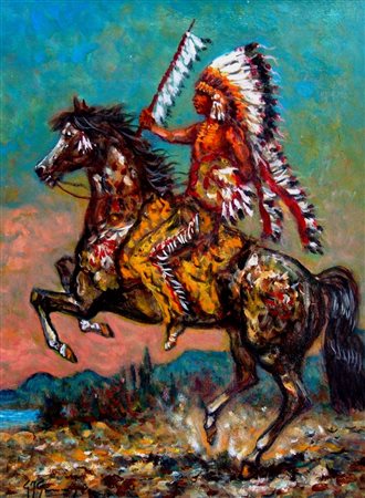 GIOVAN FRANCESCO GONZAGA, Capo indiano Sioux, c. 1990