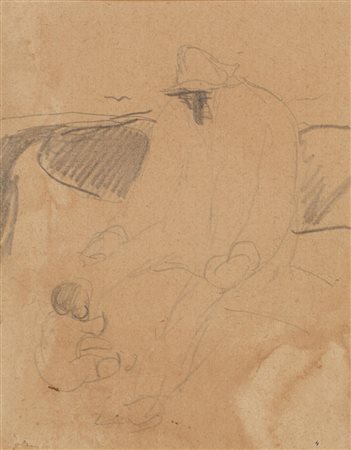 Lorenzo Viani (1882 - 1936) VECCHIO MARINAIO matita su carta, cm 11,5x9 sul...