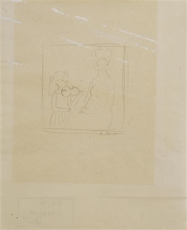 Antonio Bueno (1918 - 1984) CONCERTINO matita su carta, cm 21x16 firma...