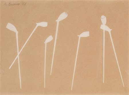 Antonio Bueno (1918 - 1984) COMPOSIZIONE CON PIPE disegno e collage su carta,...