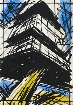Vinicio Berti (1921 - 1991) AH acrilico su cartone, cm 50x35 firma, titolo e...
