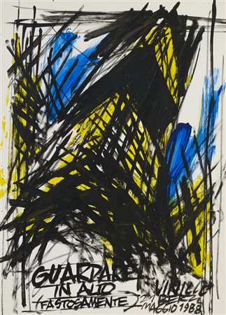 Vinicio Berti (1921 - 1991) GUARDA IN ALTO (FASTOSAMENTE) acrilico su...