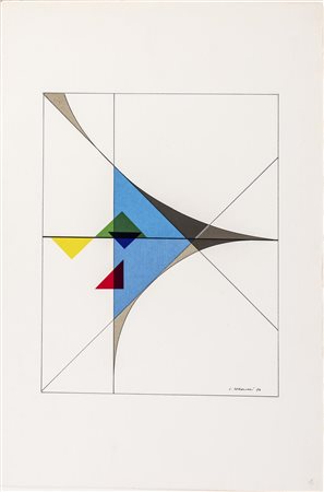 Luigi Veronesi (1908 - 1998) SENZA TITOLO china e collage su cartone, cm...