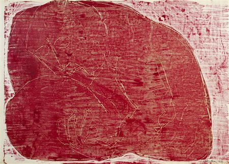 Venturino Venturi (1918 - 2002) COMPOSIZIONE monotipo su carta, cm 72x101...