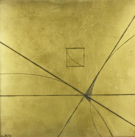 Luigi Veronesi (1908 - 1998) COMPOSIZIONE incisione su ottone, cm 21x21;...
