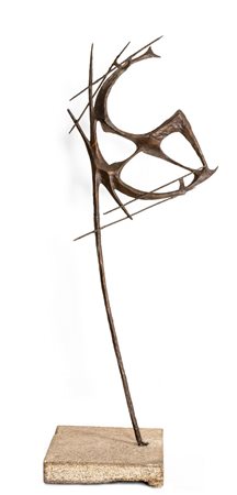 Carmelo Cappello (1912 - 1996) IL GONDOLIERE bronzo, cm 187x70, su base; es....
