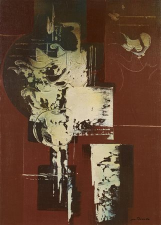 Mario Bionda (1913 - 1985) FRONTALE BIANCO olio e acrilico su tela, cm 70x50...