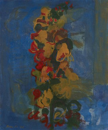 Vittorio Basaglia (1936 - 2005) FIORI olio su tela, cm 65x54 firma e data...