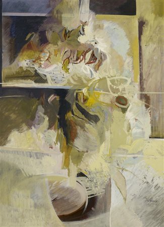 Giancarlo Tognoni (1932) NATURA MORTA olio su tavola, cm 101x72 firma e data...