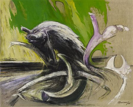 Umberto Mariani (1936) OLIVI olio su tela, cm 80x100 firma e data eseguito...