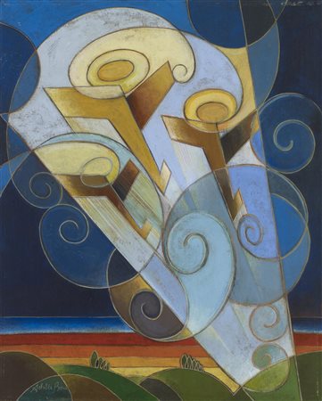 Achille Boni AEROPITTURA olio su tela, cm 50x40 firma