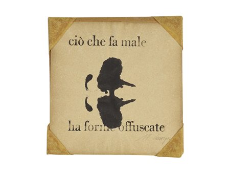 Ugo Carrega (1935 - 2014) CIO' CHE DA MAL HA FORME OFFUSCATE tecnica mista su...