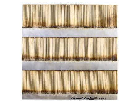 Bernard Aubertin (1934 - 2015) DESSIN DE FEU SUR ALUMINIUM N. 14 fiammiferi...