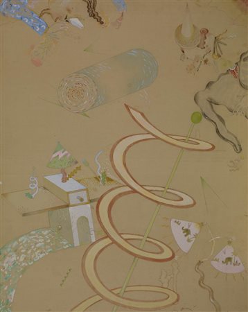 Luca Alinari (1943 - 2019) PENSIONK acrilico e tecnica mista su tela, cm...