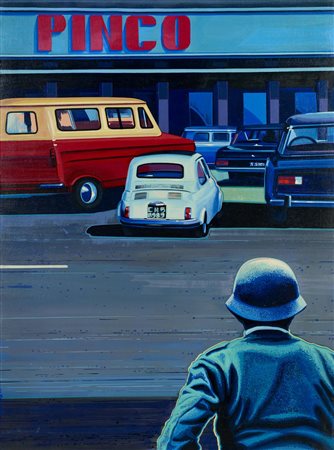 Claudio Mariani (1942 - 1998) IMMAGINE E REALTA' acrilico su tela, cm 80x60...