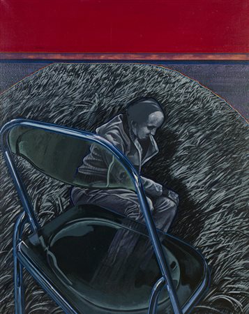 Claudio Mariani (1942 - 1998) L'ENIGMA QUOTIDIANO acrilico su tela, cm 100x80...