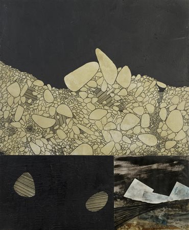 Pierre Blanchette (1953) SERIE A N.8 olio e tecnica mista su tela, cm 73,5x60...