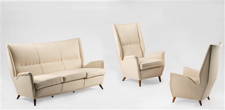 Gio Ponti (1891-1979)  - Pair of armchairs and sofa "ISA", 1940 ca.