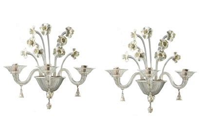 Napoleone Martinuzzi - Two appliques in Murano glass, 1930 ca.