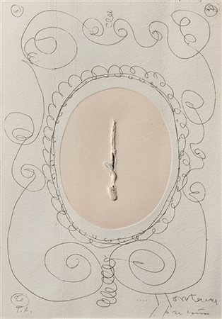 Lucio Fontana "Concetto spaziale" 
incisione all'acquatinta con tagli
cm lastra