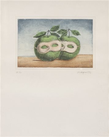 Renè Magritte "Le prêtre Marié" 
acquaforte a colori
cm lastra 9x14
numerata H.C