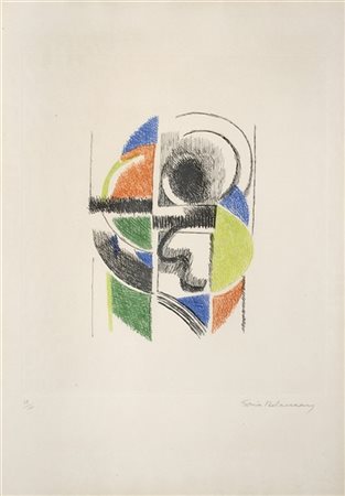 Sonia Delaunay "Rythme - couleur" 1966
acquaforte a colori
cm 40x36
Firmata in b