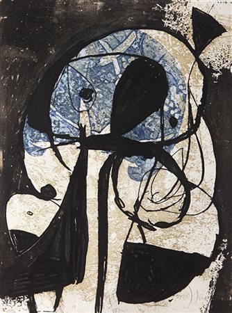 Joan Mirò "La Commedia dell'Arte: Plate VIII" 1979
acquaforte acquatinta a color