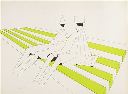 Lynn Chadwick "Seated Figures" 1972
litografia, su carta BFK Rives
cm 56x76
Firm