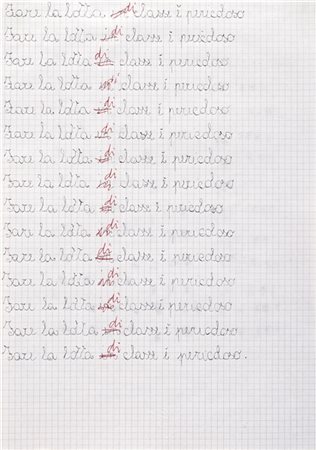 Maurizio Cattelan "Untitled" 1991penna biro su cartacm 29,5x20,4Firmato e da