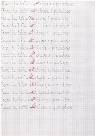 Maurizio Cattelan "Untitled" 1991penna biro su cartacm 29,5x20,4Firmato e da