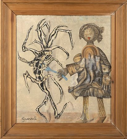 Carlo Guarienti "Senza titolo" 
tecnica mista e collage su tela applicata su tav